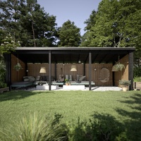 PLUS Gartenhaus Nordic Multi 619 x 208 cm natur offen mit Dachpappe, H-Anker