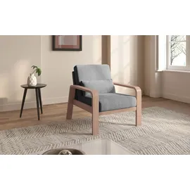 sit&more Sessel »Kolding«, Armlehnen aus Buchenholz in natur, verschiedene Bezüge und Farben grau