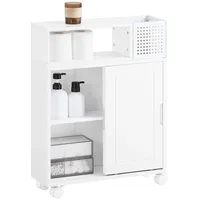 SoBuy Nischenwagen Weiß, Holzwerkstoff, 17x69x52 cm, Badezimmer, Badezimmerschränke, Midischränke