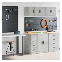 vidaXL Garagenschränke 2 Stk. Betongrau Holzwerkstoff Vidaxl