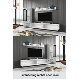 Home Affaire Wohnwand VERA I, Vitrinen Türanschlag links/rechts wechselbar, (Komplett-Set, 3-St), Vitrine mit Verglasung, stehend und hängend, inklusive Beleuchtung beige