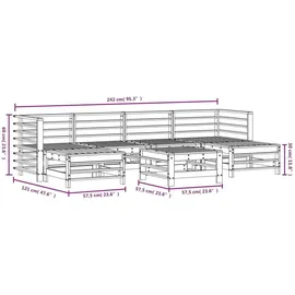 vidaXL 7-tlg. Garten-Lounge-Set Weiß Massivholz Kiefer
