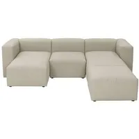 Max Winzer Wohnlandschaft Lena, Creme, Textil, 6-Sitzer, U-Form, 275x235 cm, Goldenes M, Made in Austria, Typenauswahl, Rücken echt, Wohnzimmer, Sofas & Couches, Wohnlandschaften, Wohnlandschaften in U-Form