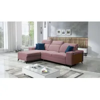Best for Home Ecksofa Best For Home BENNY I Ecksofa mit Schlaffunktion & Bettkasten, Schlaffunktion rosa