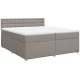 vidaXL Boxspringbett mit Matratze Taupe 200x200 cm Stoff