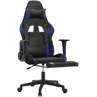 vidaXL Gaming-Stuhl mit Massage & Fußstütze Blau PC