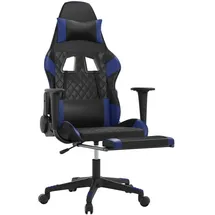 vidaXL Gaming-Stuhl mit Massage & Fußstütze Blau PC
