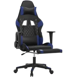 vidaXL Gaming-Stuhl mit Massage & Fußstütze Blau PC