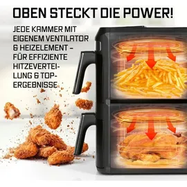GOURMETmaxx FryUp XL Heißluftfritteuse schwarz