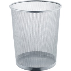helit Papierkorb "the circle network", 15 Liter, Pulverbeschichteter Mesh-Papierkorb in zeitlosem, modernem Design, Farbe: silber