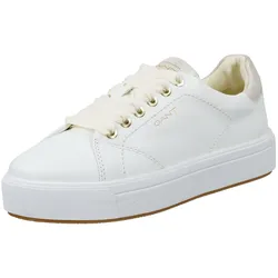 Plateausneaker GANT "Gant Sneaker Leder", Damen, Gr. 37, weiß, Leder, casual, Schuhe