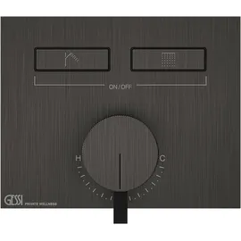 GESSI HI-FI Fertigmontageset für 1/2 Unterputz-Einhebelmischer für 2 Verbraucher Metall Schwarz gebürstet PVD 63079707