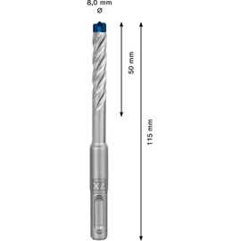 Bosch SDS plus-7X Hammerbohrer 8 x 50 x 115 mm 1 Stück