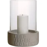 räder Windlicht Lebe jeden Moment Glas Grau