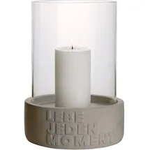räder Windlicht Lebe jeden Moment Glas Grau