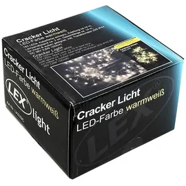 Mojawo 192er Cracker Lichterkette LEDs Innen und Außen warmweiß - Schwarz