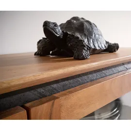 DeLife Vitrine Stonegrace Akazie Natur 2 Türen 4 Schubladen Steinfurnier V-Fuß