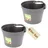 GarPet Fallrohr Blumentopf 22 x 22 x 15 cm Grau