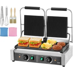 VEVOR Kommerzielle Panini Press Grill Elektrische Sandwichmaker-Platte 485x230mm