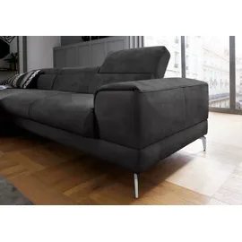 W.Schillig Eckcouch Mikrofaser 3-Sitzer Grau