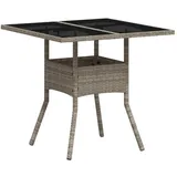 vidaXL Gartentisch mit Glasplatte 80 x 80 x 75 cm Hellgrau