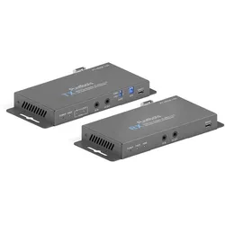 PureTools - HDMI 2.0 Fiber Extender Set - HDMI Fiber Extender 4K (60Hz 4:4:4) mit Audio Insertion und Extraktion