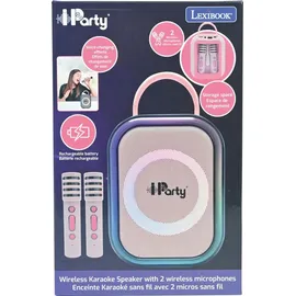 Lexibook Lexibook, Kabelloses Karaoke-Lautsprecher mit 2 Mikrofonen, Rosa, Bluetooth®-Karaoke kabellosen