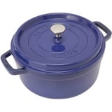 Staub 1102476 Cocotte, 24 cm rund, Bräter aus Gusseisen, königsblau