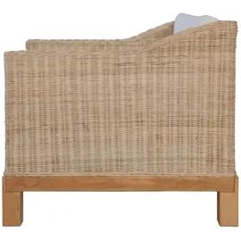 vidaXL Sessel mit Auflagen Natur Rattan