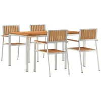 VidaXL 5-teiliges Garten Essset Massivholz Teak,