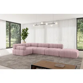 altdecor Modulares Sofa Ecksofa in L-Form - Felto-L2 - 380x190x70 cm Rosa Corner modular Sofa Eckcouch Couch Wohnlandschaft Cauchsofa Polstersofa - Rosa