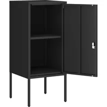 [en.casa] Nachtschrank Hausjärvi 82x35x35 cm Türgriff links Stahl Schwarz