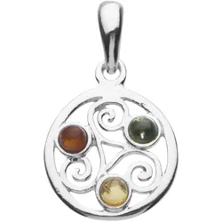 Ketten-Anhänger OSTSEE-SCHMUCK "Ostsee-Schmuck Anhänger Keltische Fibel Anhänger Keltische Fibel", weiß, Schmuckanhänger, Damen, 26 x 15mm, Silber 925 (Sterlingsilber), 1.9 g