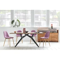 Esstisch SIT, schwarz (natur, antikschwarz, antikschwarz, natur), B:180cm H:73cm T:100cm, Platte Wildeiche geölt, Gestell Metall, Tische, Design-Gestell im industriellen Antiklook