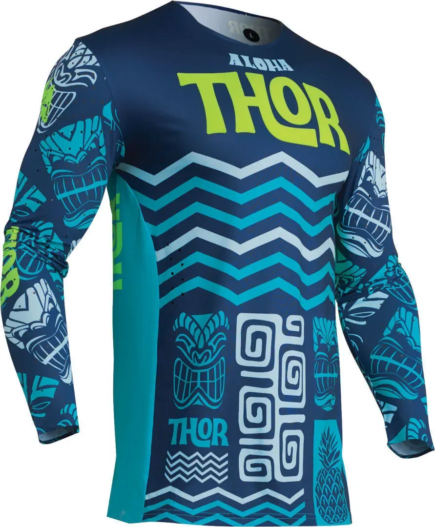 Thor Prime Aloha Motorcross Jersey, groen-blauw, S Voorman
