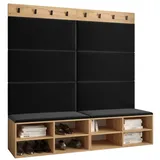 ABIKS MÖBEL Garderoben-Set MIRO Set 7, Garderobe mit gepolsterten Paneelen, Modern Design schwarz