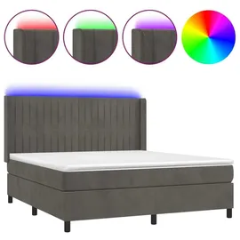 vidaXL Boxspringbett 180 x 200 cm Dunkelgrau