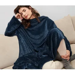Tchibo - Kuscheldecke mit integrierten Ärmeln - dunkelblau