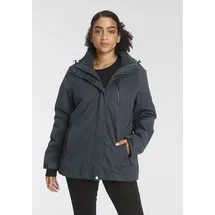 POLARINO 3-in-1-Funktionsjacke POLARINO, Damen, Gr. 50, blau (marine), Web, Obermaterial: 100% Polyester. Futter: 100% Polyester. Innenjacke: 100% Polyester, unifarben, bequem hüftbedeckend, mit verstellbarem Klettverschluss, Jacken, Außenjacke: 3.