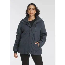 POLARINO 3-in-1-Funktionsjacke POLARINO, Damen, Gr. 50, blau (marine), Web, Obermaterial: 100% Polyester. Futter: 100% Polyester. Innenjacke: 100% Polyester, unifarben, bequem hüftbedeckend, mit verstellbarem Klettverschluss, Jacken, Außenjacke: 3.
