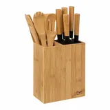 5five simply smart Küchen-Organizer mit Zubehör 11-tlg., Messerblock mit 5 Messern, Bambus, Stahl, 189690