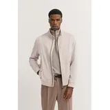 Bugatti Blouson BUGATTI, Herren, Gr. 54, beige (30, beige), 67% Baumwolle, 30% Polyamid, 3% Elasthan, unifarben, regular fit, Bündchen, Jacken Blouson, mit Stehkragen & Strickdetails