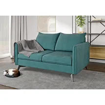 s-style möbel 2-SITZER-SOFA Pulse Türkis Luxusmicrofaser