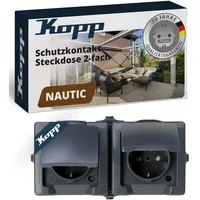 Kopp Klappdeckelsteckdose 2-fach Anthrazit 1 St.