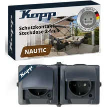 Kopp Klappdeckelsteckdose 2-fach Anthrazit 1 St.