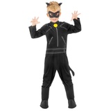 Metamorph Rubie's Offizielles Kostüm Cat Noir, Miraculous Ladybug, mit Augenmaske, für Kinder, Superheld, Kindergröße L, 7-8 Jahre Halloween