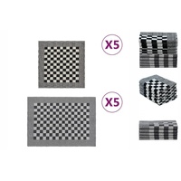 vidaXL Handtuch 10-tlg. Handtuch-Set Schwarz und Weiß Baumwolle, (10-St) schwarz|weiß