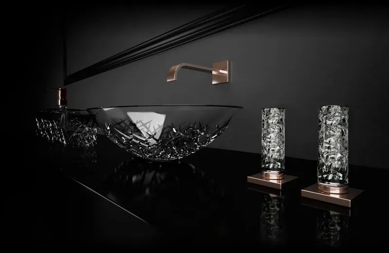 Glassdesign ICE OVAL Aufsatzwaschtisch - schwarz