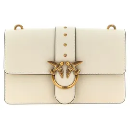 PINKO Love One Classic Umhängetasche Baumwolle/Leder Weiß/Gold