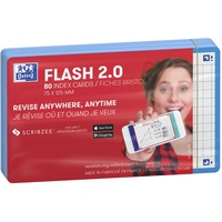 Oxford Flash 2.0 Flashcards A7 75x125mm Kariert 5mm Türkis